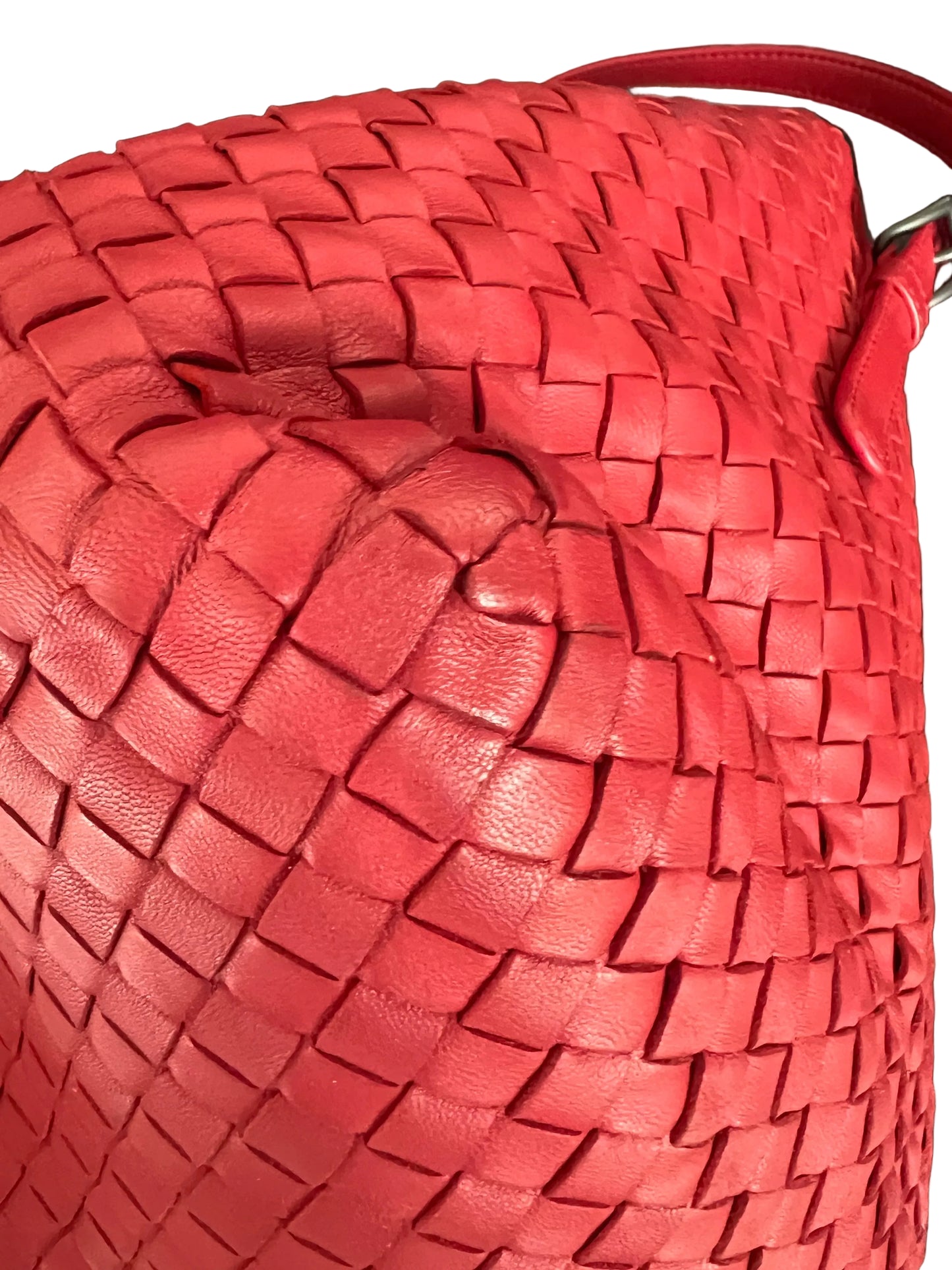 Bottega Veneta Red Intrecciato Calfskin Leather Tote
