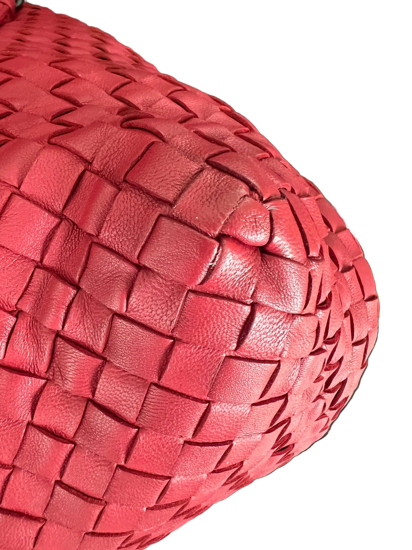 Bottega Veneta Red Intrecciato Calfskin Leather Tote