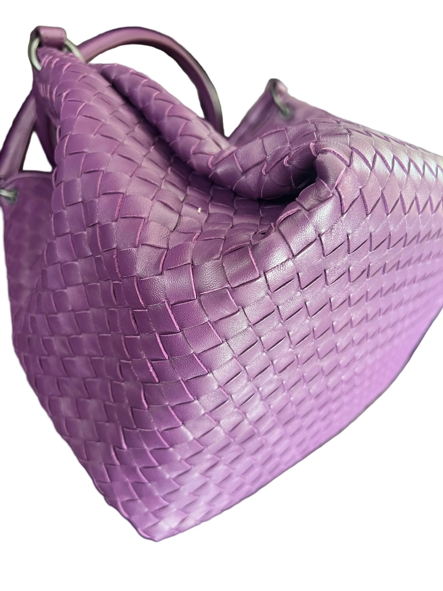 Bottega Veneta Parachute Purple Intrecciato Leather Bag