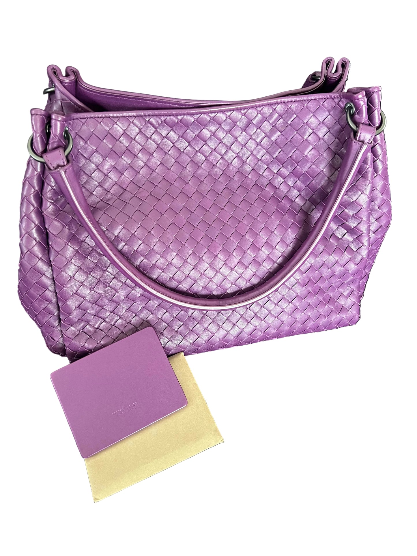 Bottega Veneta Parachute Purple Intrecciato Leather Bag