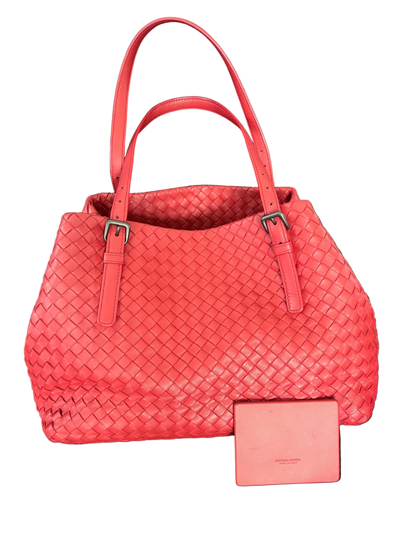 Bottega Veneta Red Intrecciato Calfskin Leather Tote