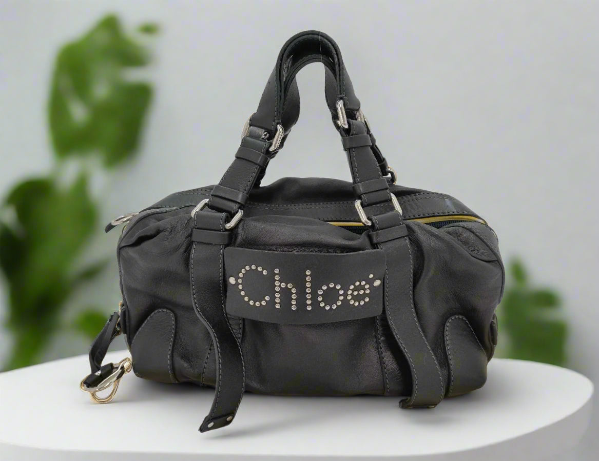 Chloe Leather Studded Patsy Satchel