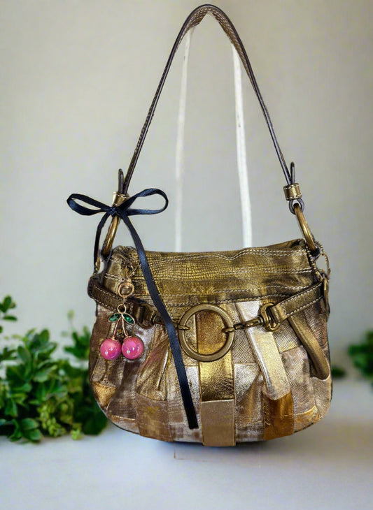 Vintage Coach Gold Patchwork Mini Shoulder Bag