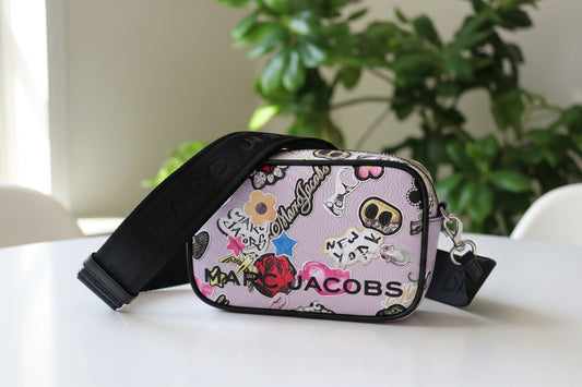 Marc Jacobs White Leather Sticker Camera Bag