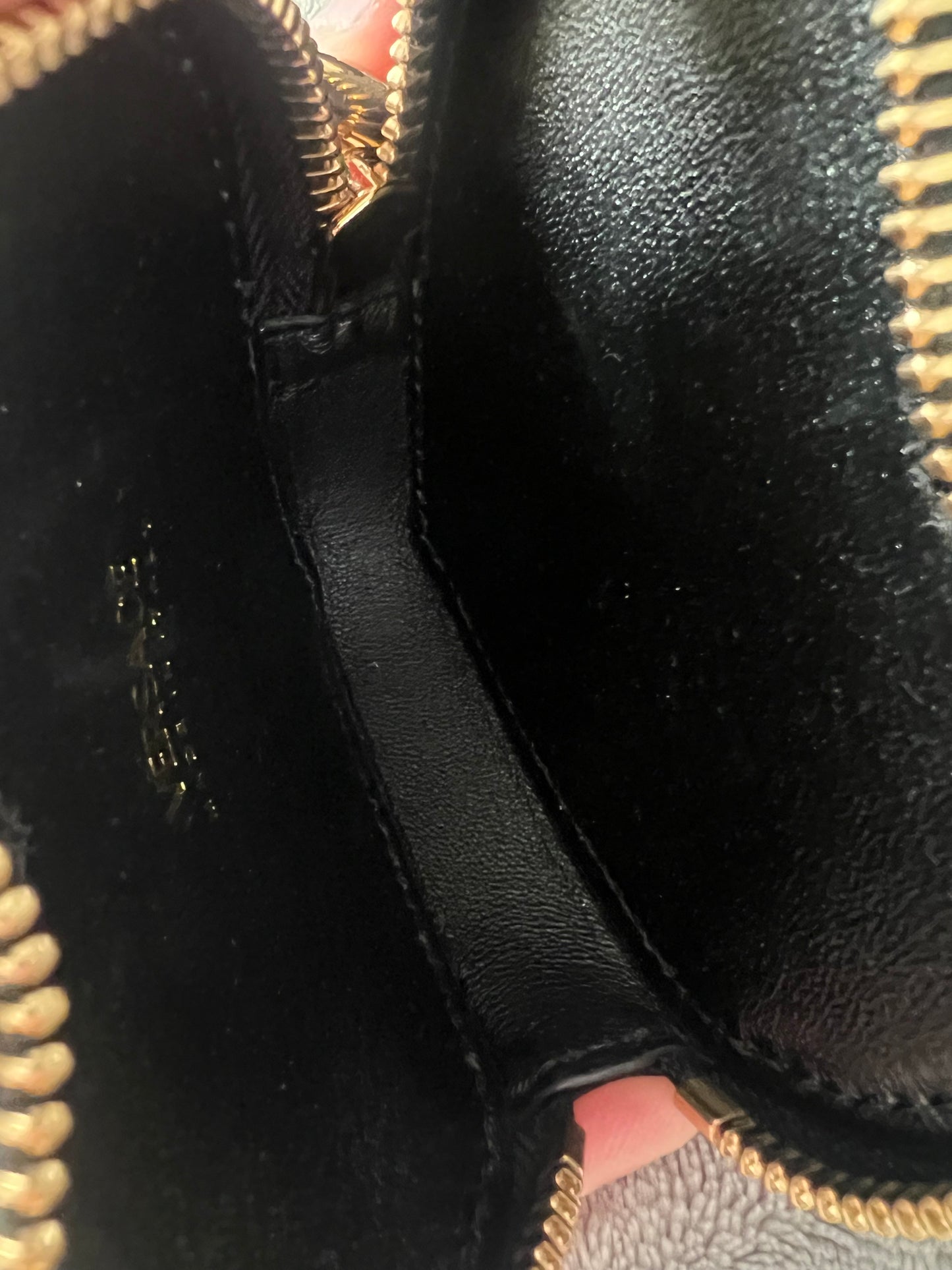 Versace Black Leather Heart Bag Charm