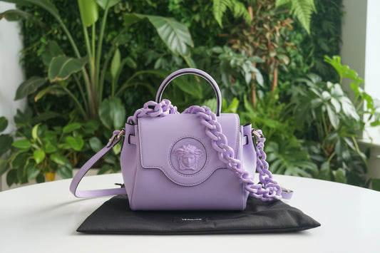 Versace La Medusa Purple Satchel