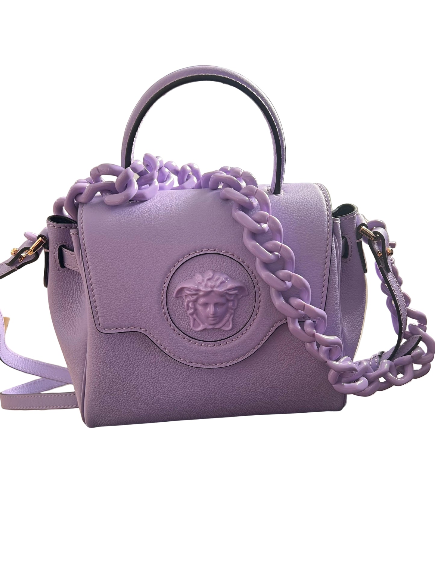 Versace La Medusa Purple Satchel