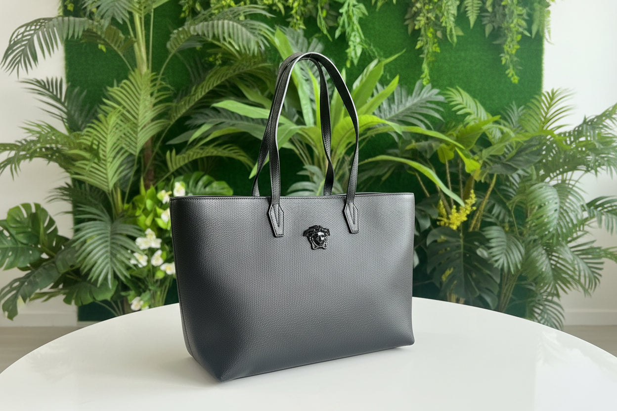 Versace Black on Black Medusa Tote