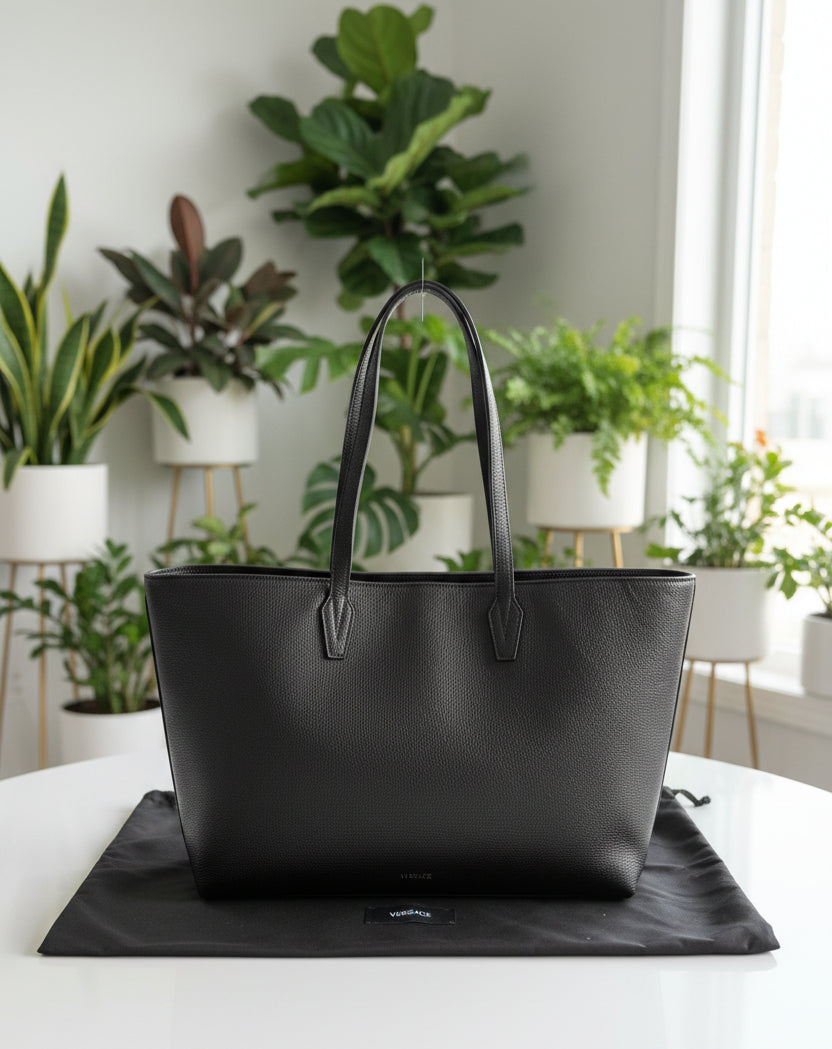 Versace Black on Black Medusa Tote