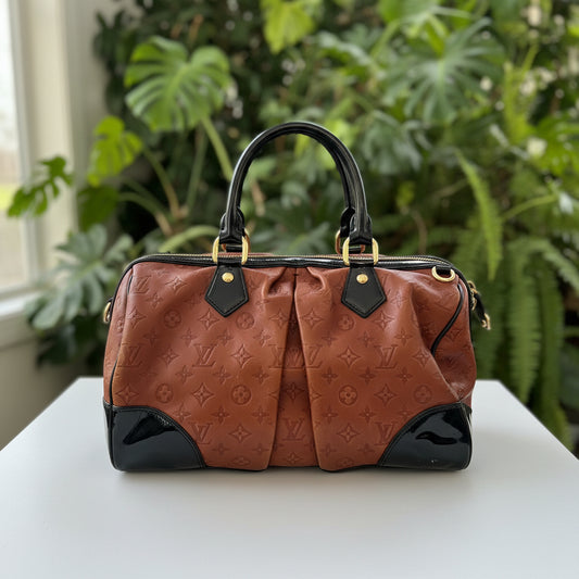 Louis Vuitton Limited Edition Cuir Embossed Monogram Leather Stephen Satchel