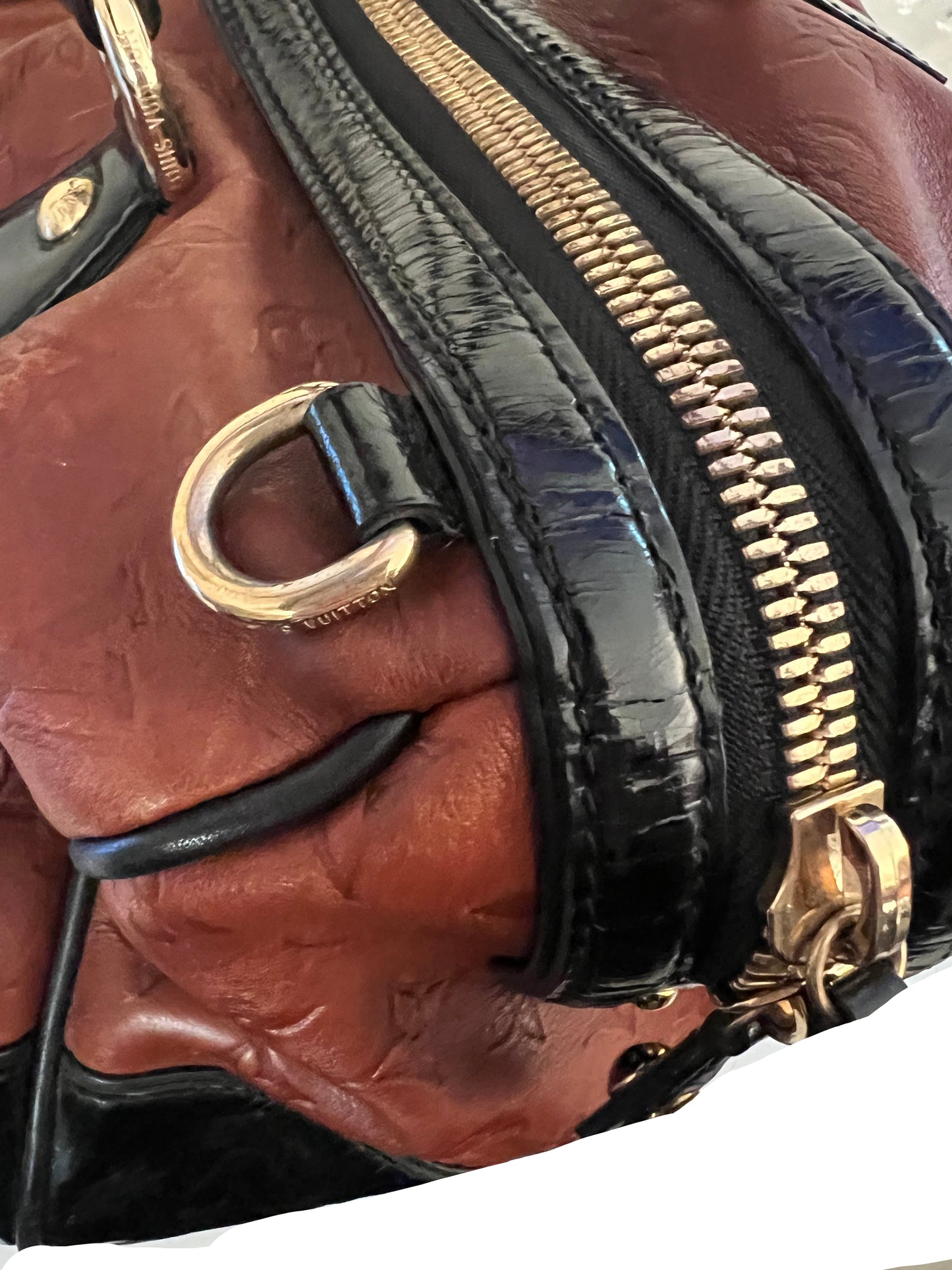 Louis Vuitton Limited Edition Cuir Embossed Monogram Leather Stephen Satchel