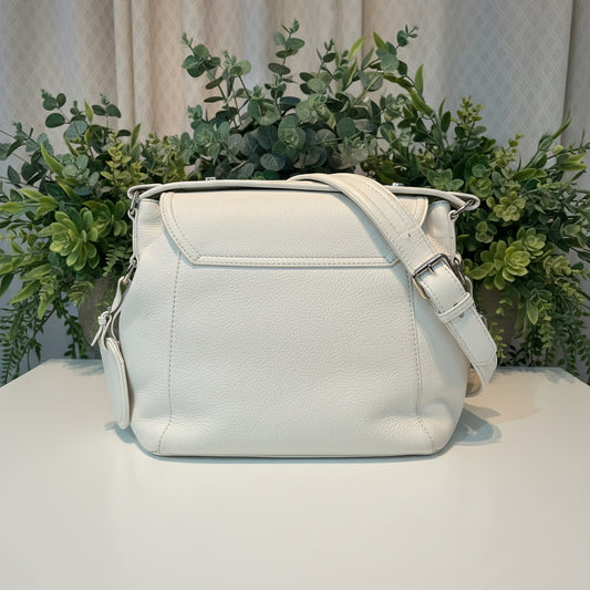 Gucci  Large Techno Horsebit White Leather Hobo
