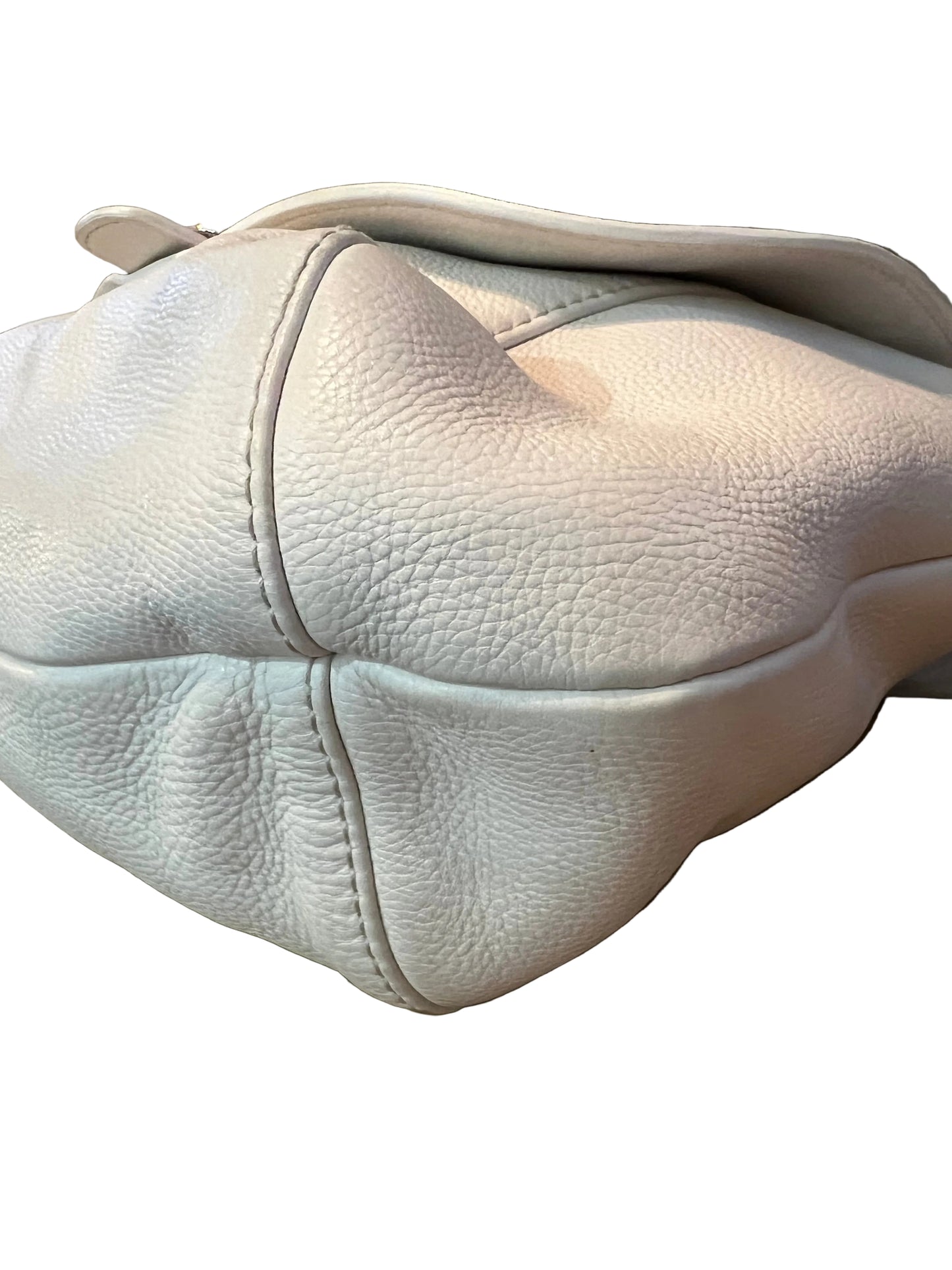 Gucci  Large Techno Horsebit White Leather Hobo