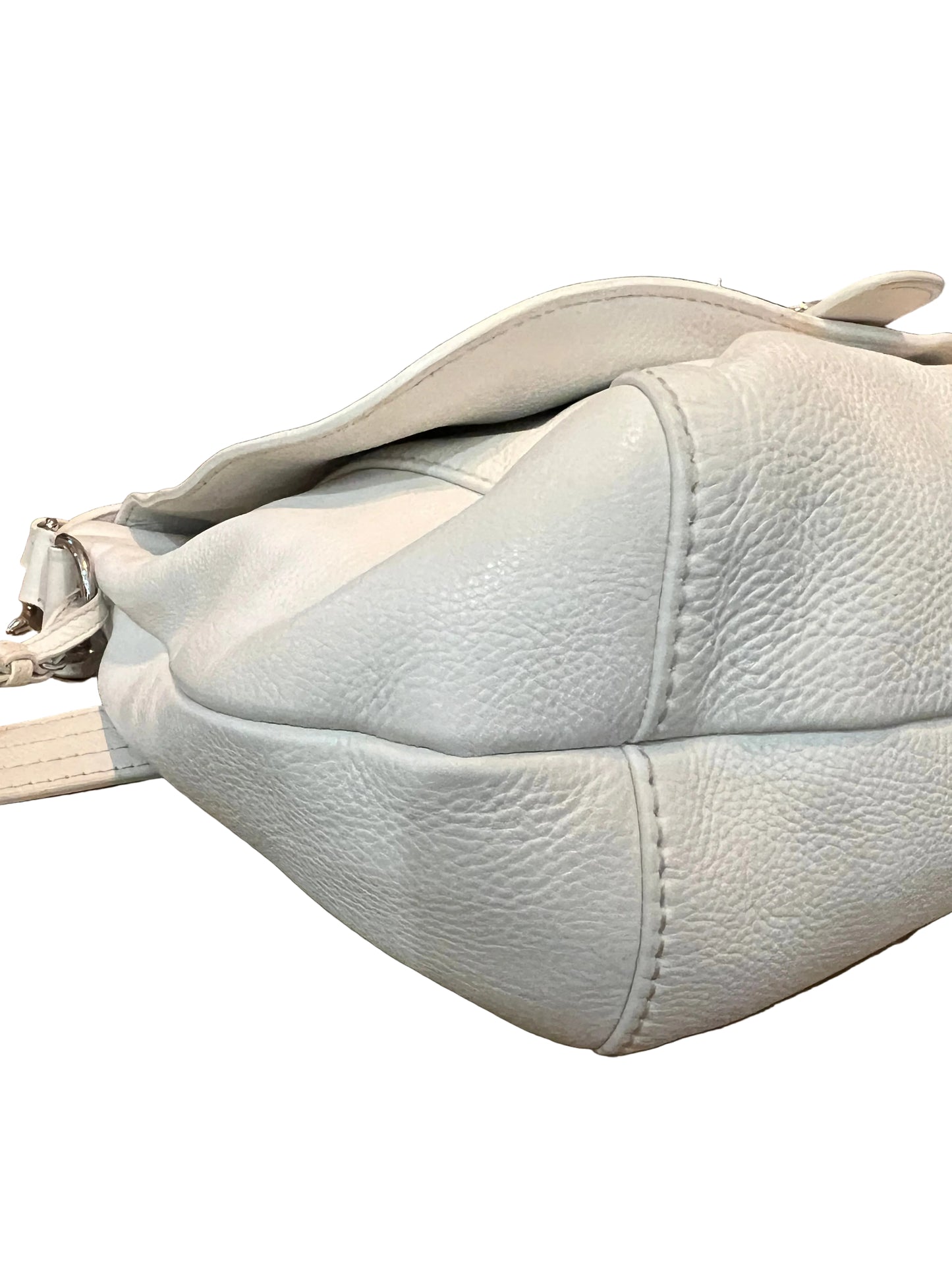 Gucci  Large Techno Horsebit White Leather Hobo