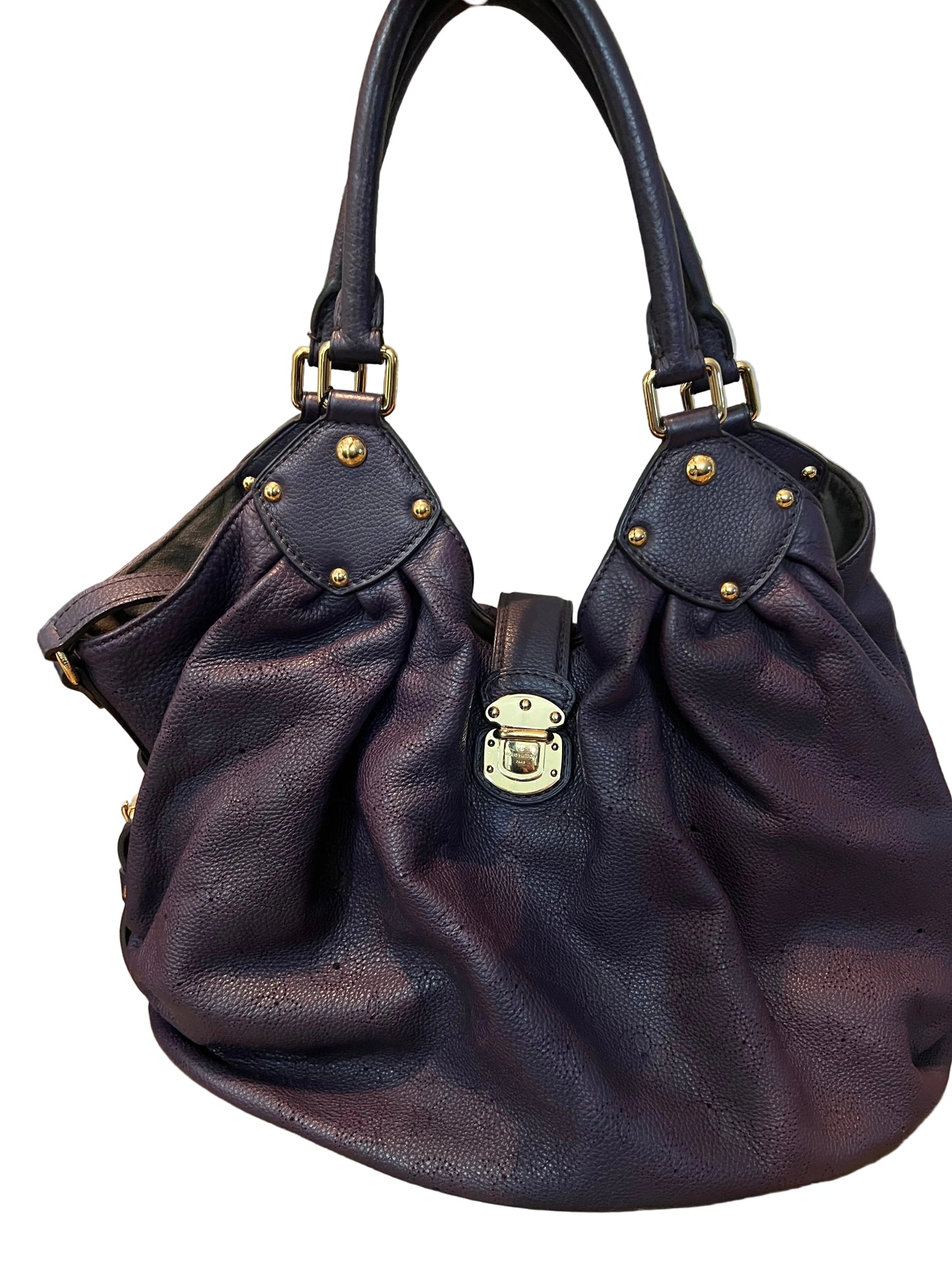 Louis Vuitton Dark Purple Leather Mahina Hobo