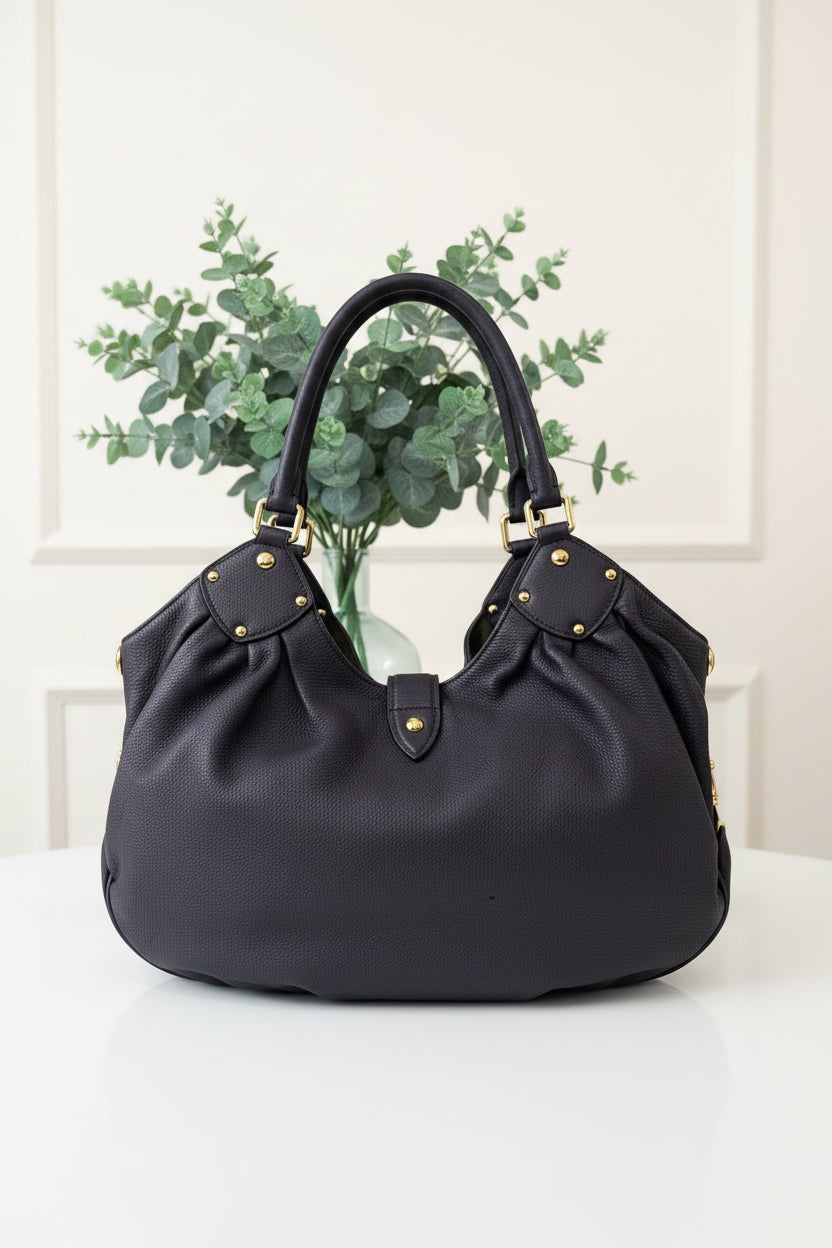 Louis Vuitton Dark Purple Leather Mahina Hobo