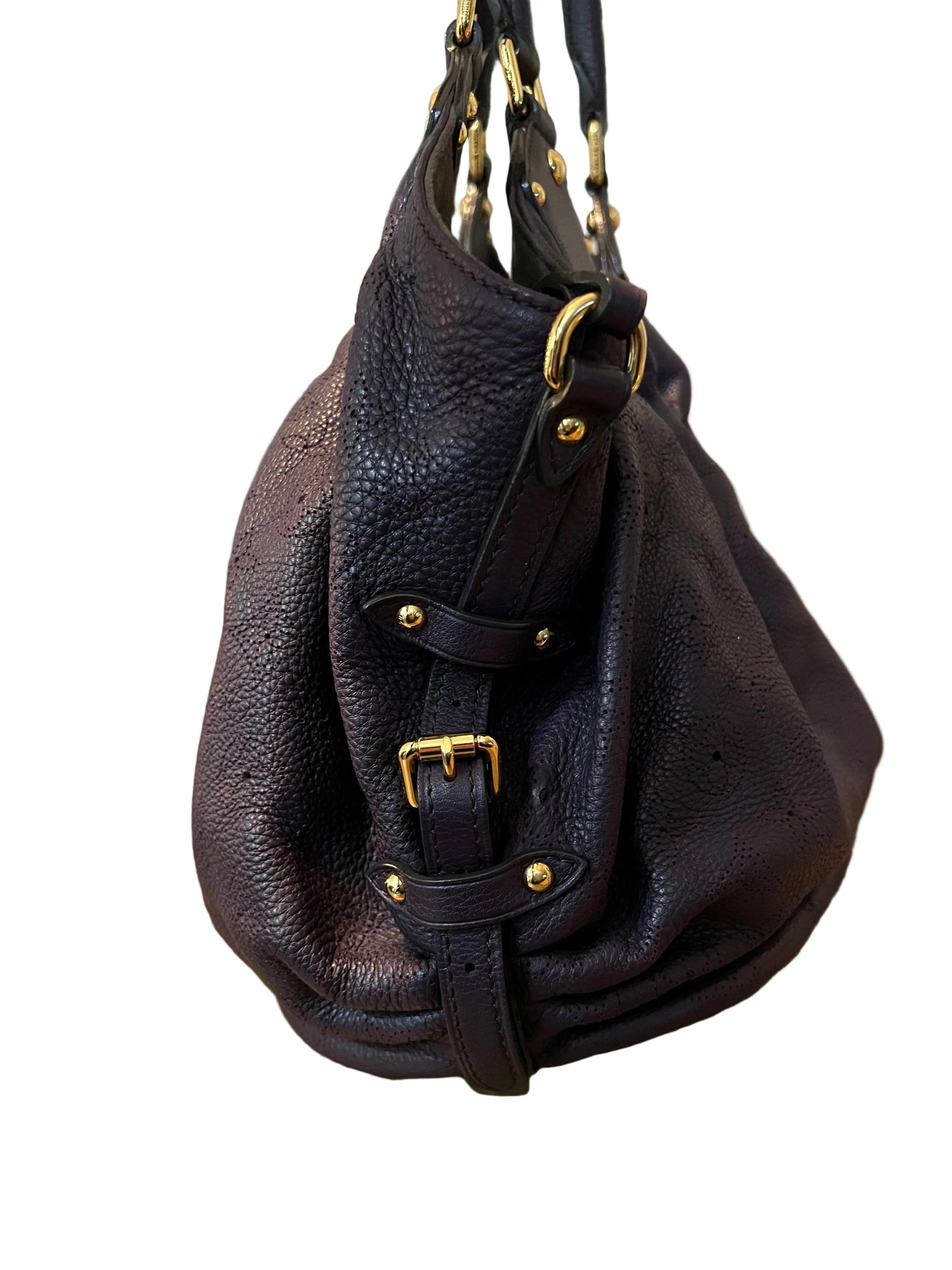 Louis Vuitton Dark Purple Leather Mahina Hobo
