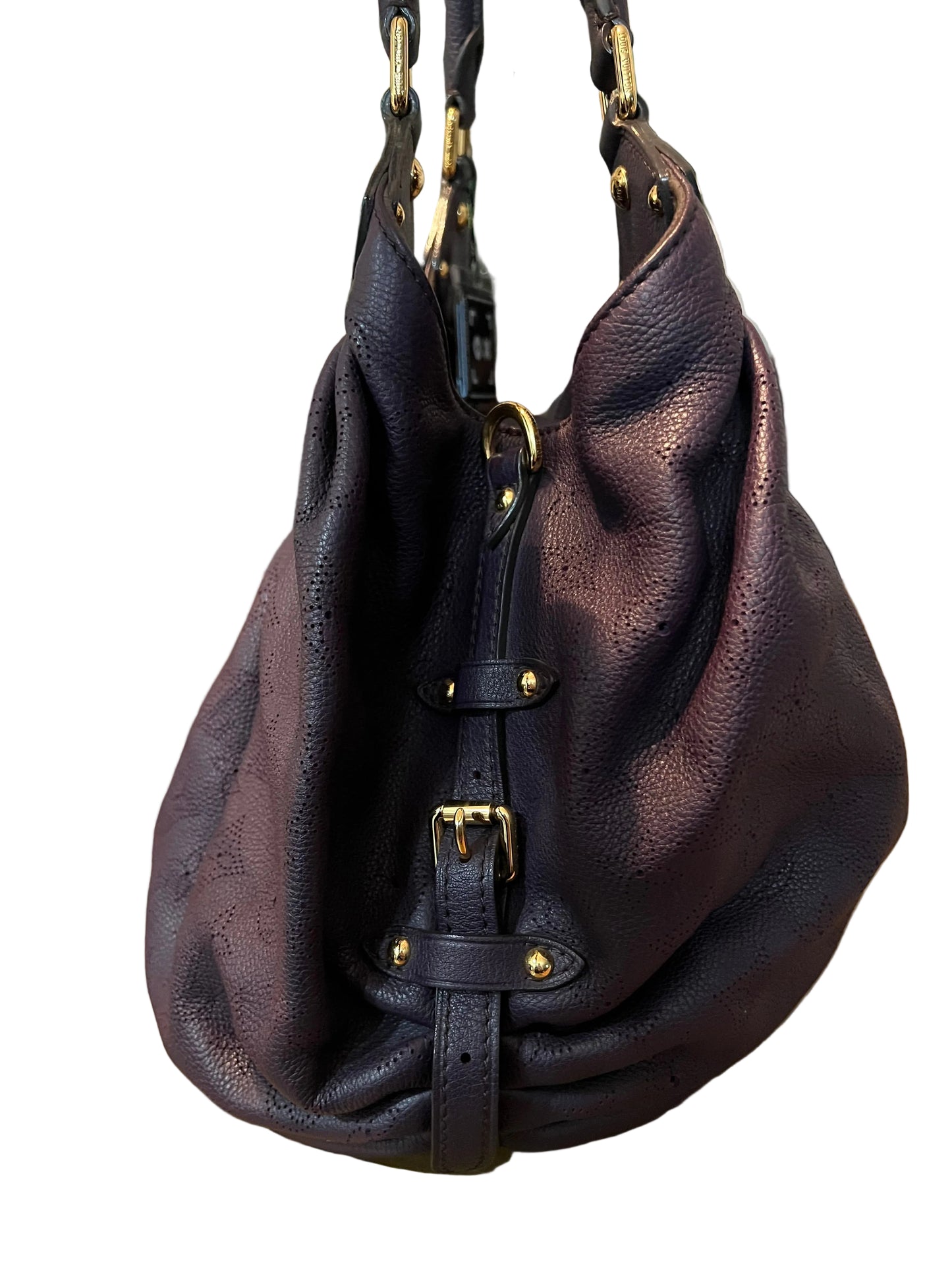 Louis Vuitton Dark Purple Leather Mahina Hobo