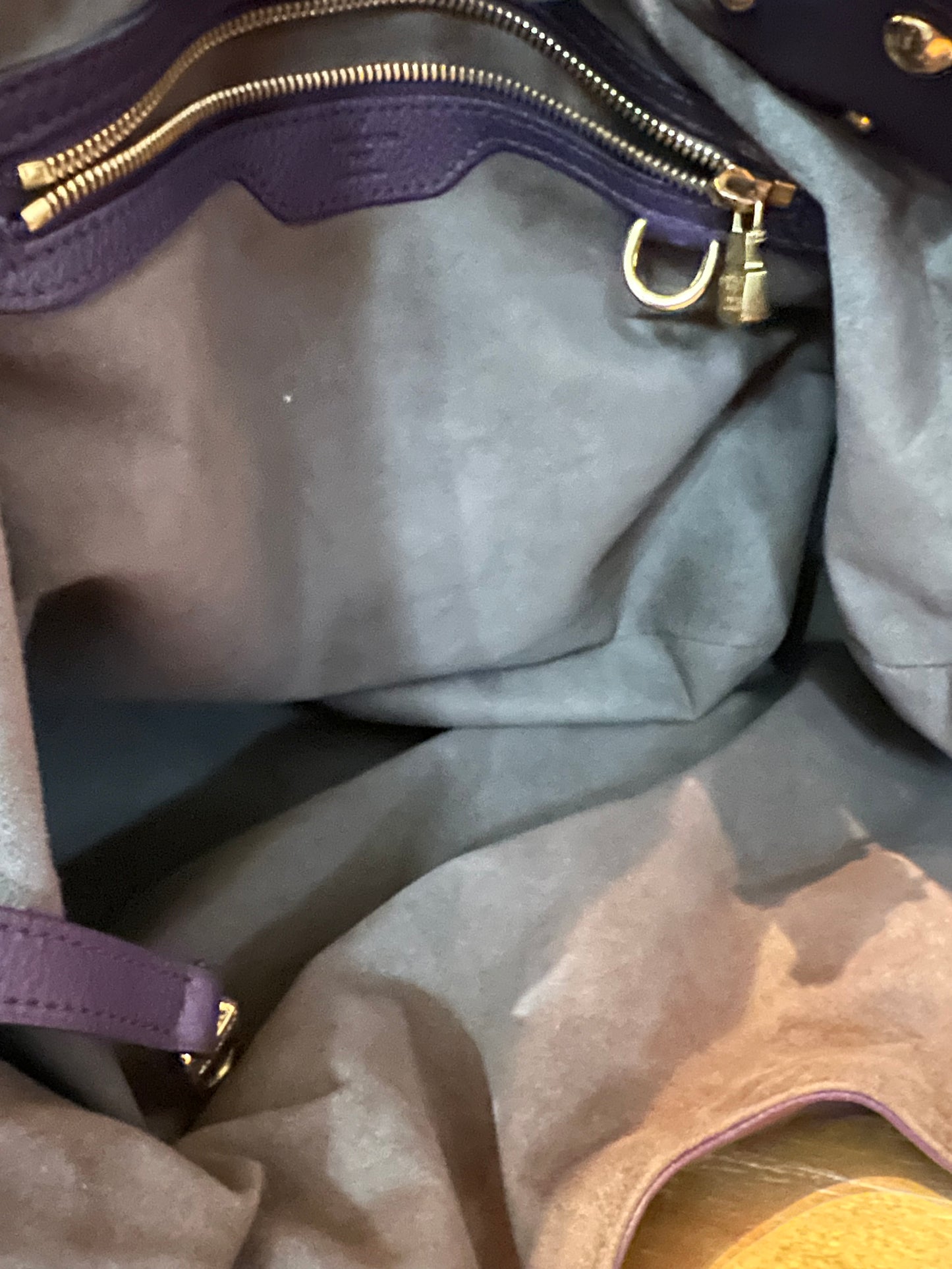 Louis Vuitton Dark Purple Leather Mahina Hobo