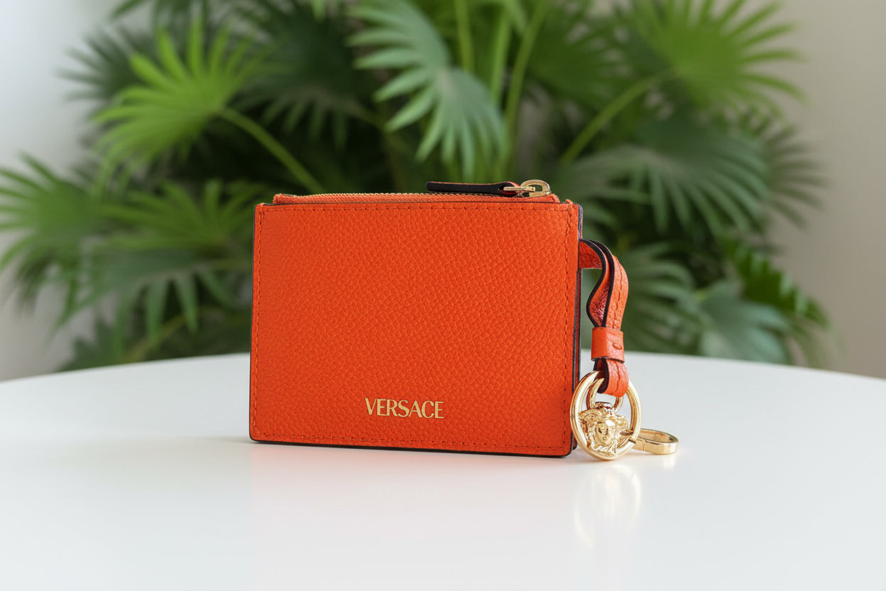 Versace Orange Card Holder Key chain