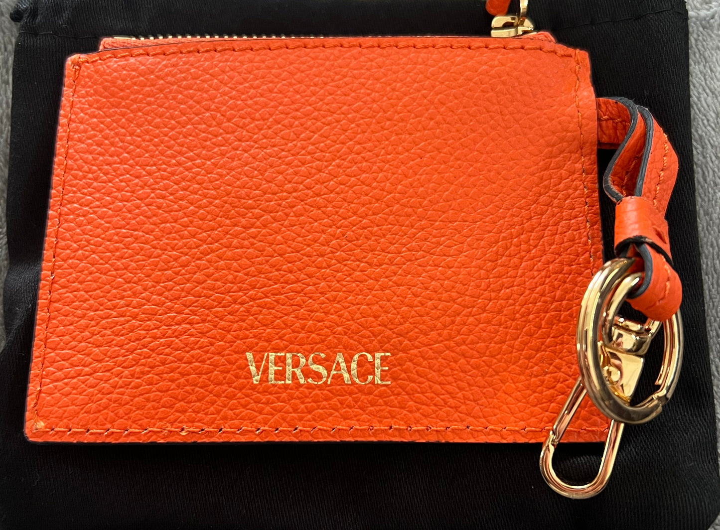 Versace Orange Card Holder Key chain