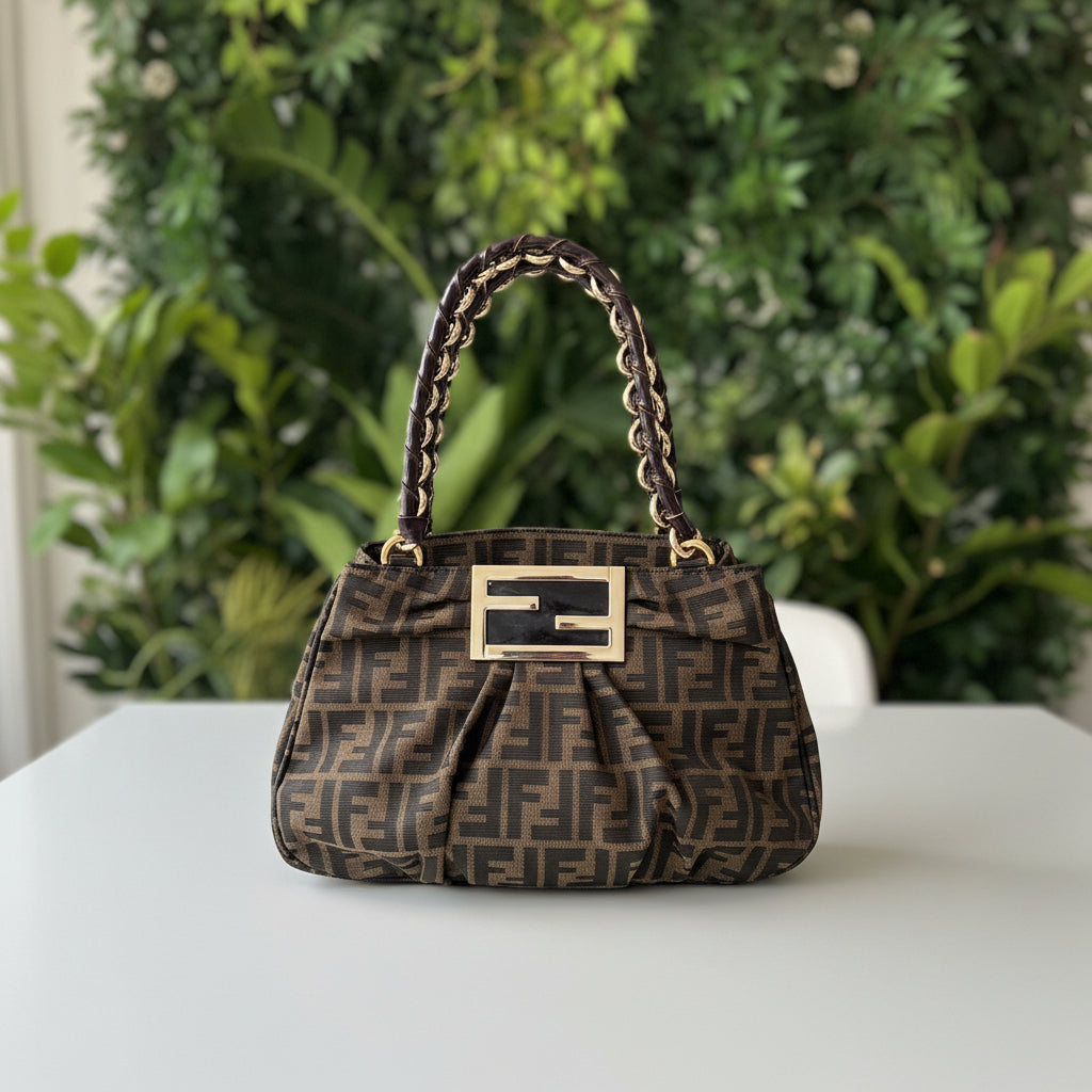 Fendi Zucca Canvas Small Mia Bag
