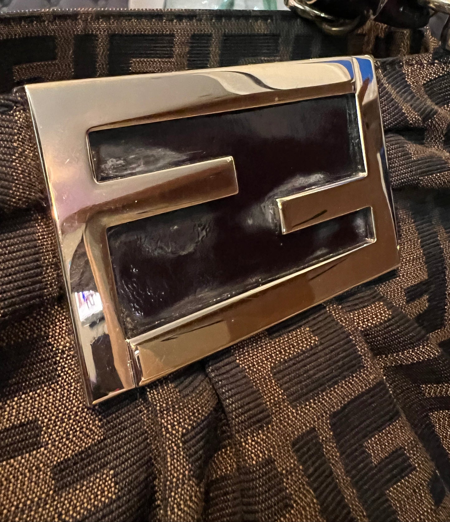 Fendi Zucca Canvas Small Mia Bag