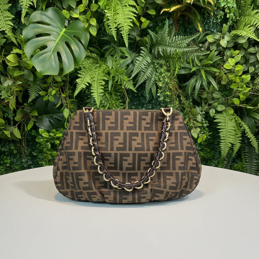 Fendi Zucca Canvas Small Mia Bag