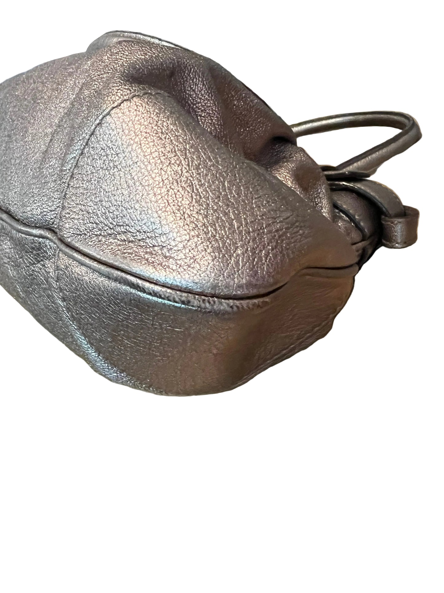 Ferragamo Silver Leather Gancini Satchel