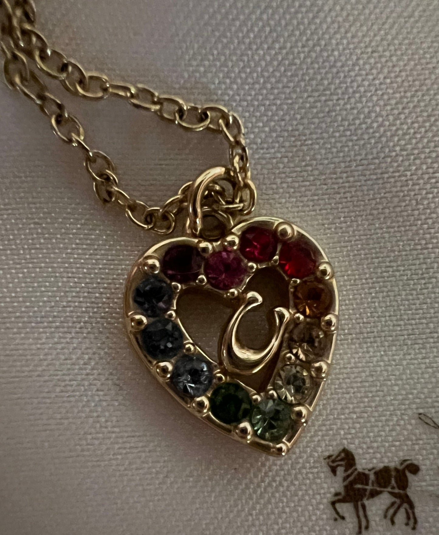 Coach Rainbow Heart Necklace