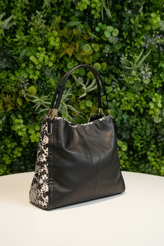 Coach Madison Phoebe Shoulder Bag Python Black & White