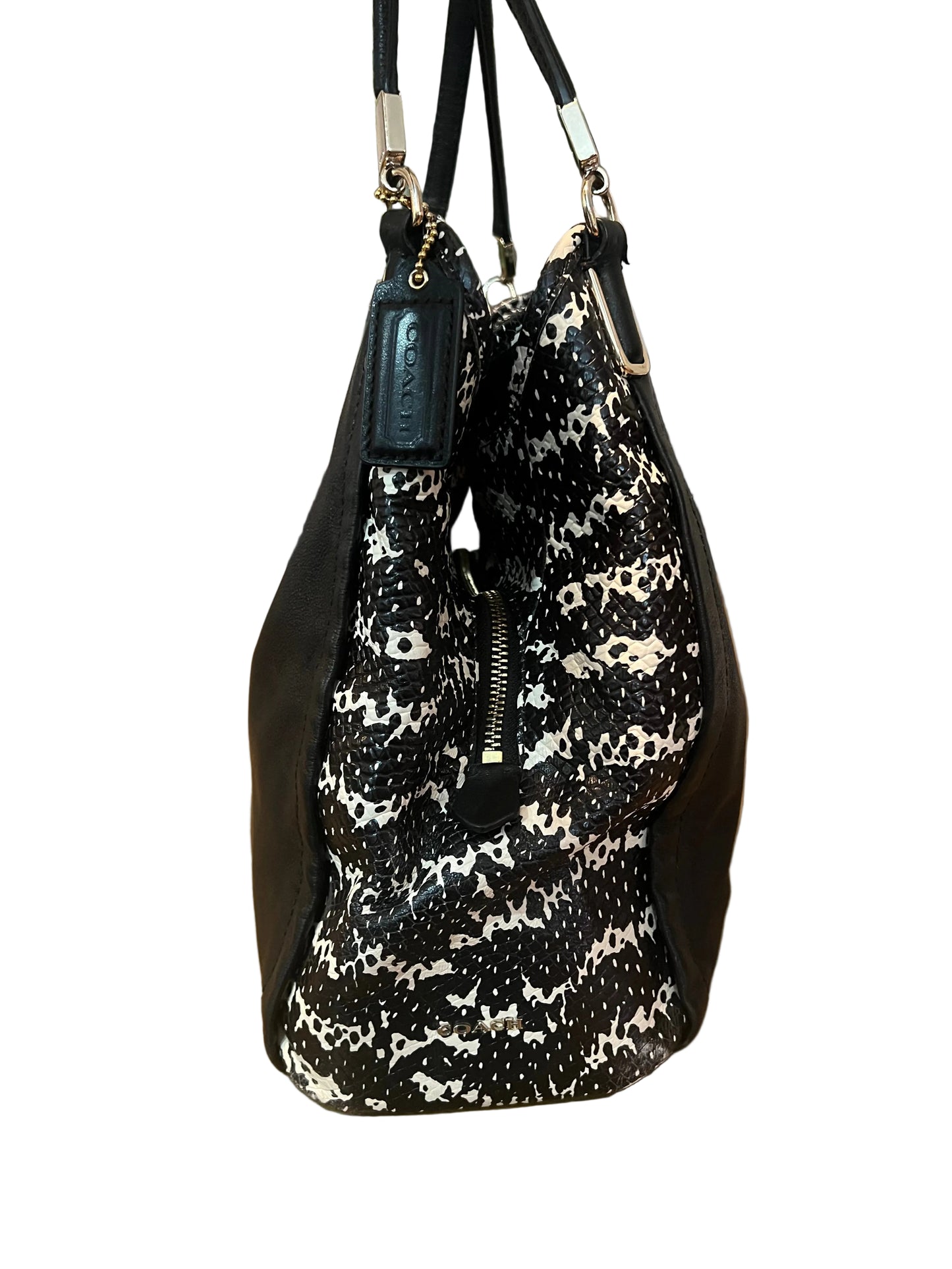 Coach Madison Phoebe Shoulder Bag Python Black & White