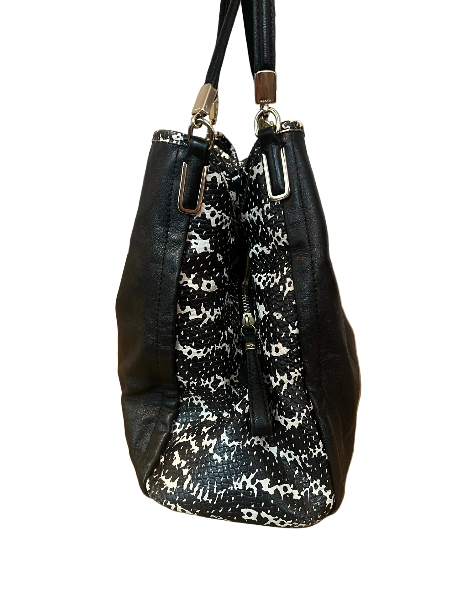 Coach Madison Phoebe Shoulder Bag Python Black & White