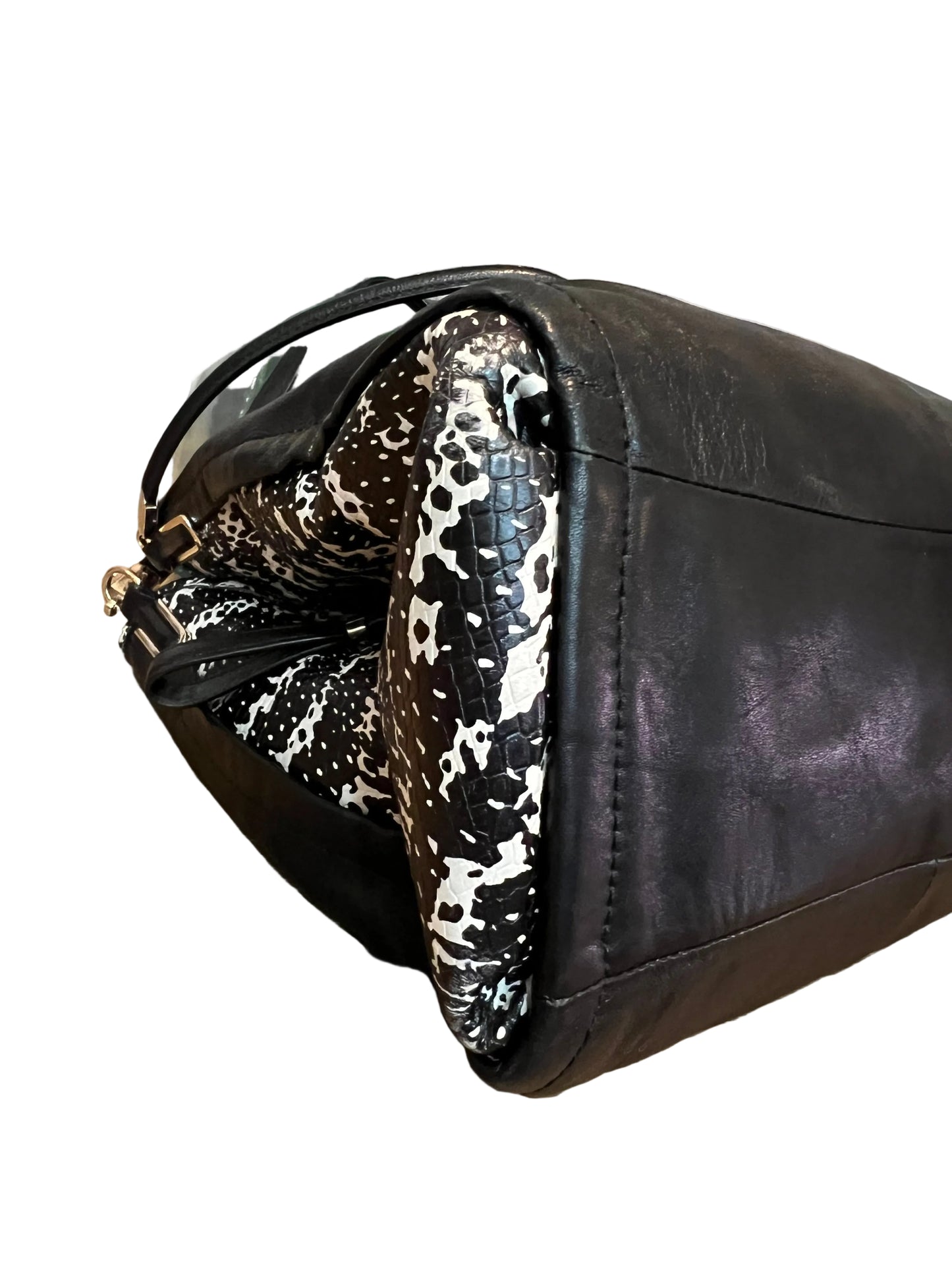 Coach Madison Phoebe Shoulder Bag Python Black & White