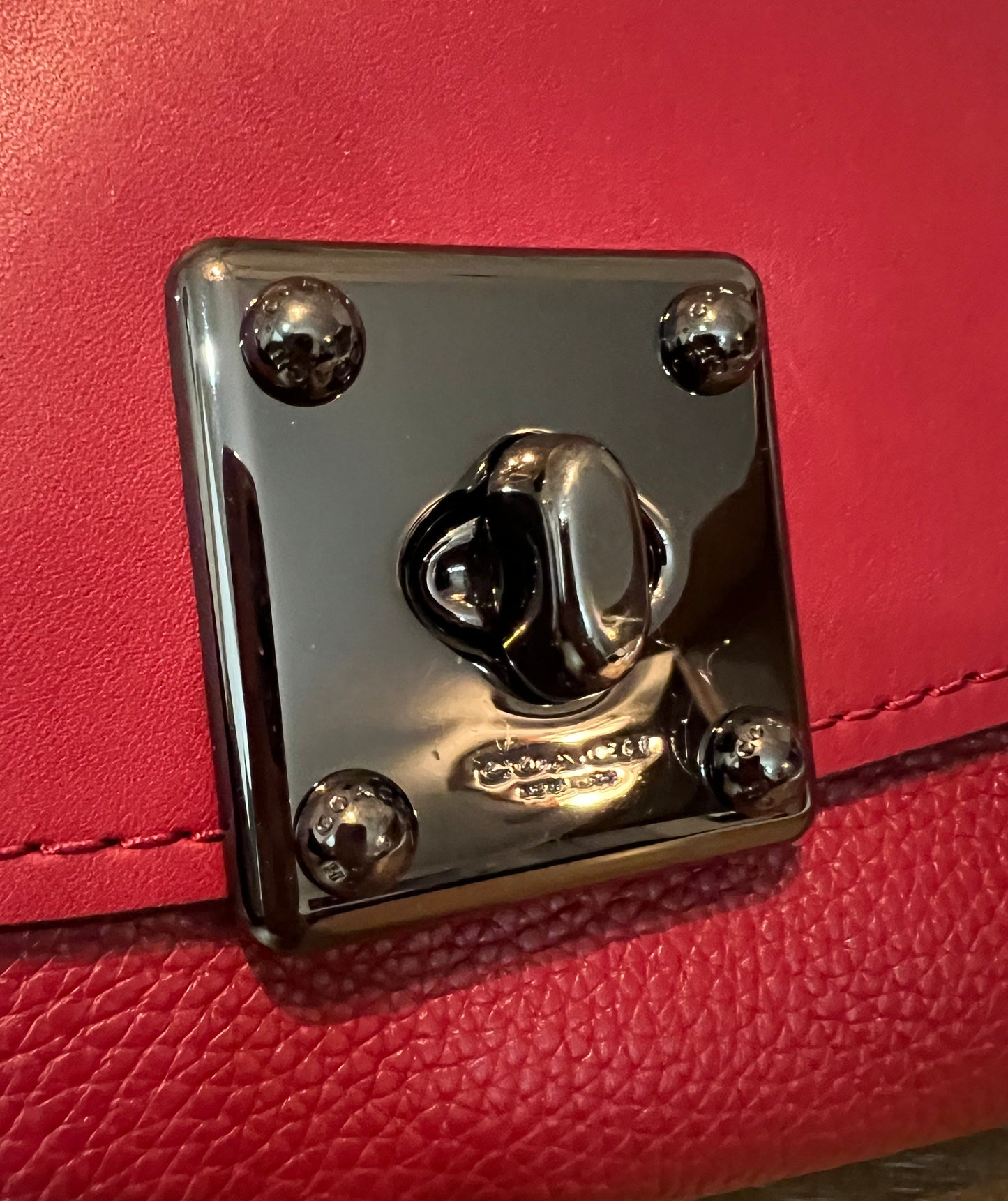 Coach Red Top Handle Leather Drifter