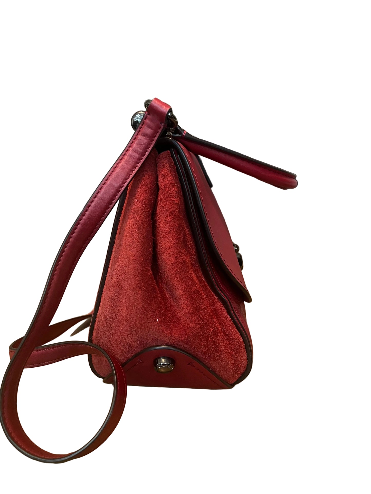 Coach Red Top Handle Leather Drifter