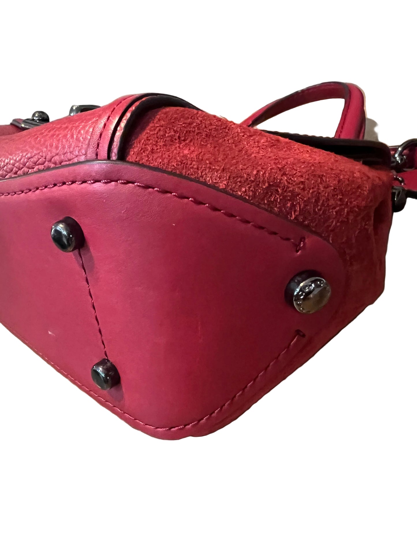 Coach Red Top Handle Leather Drifter