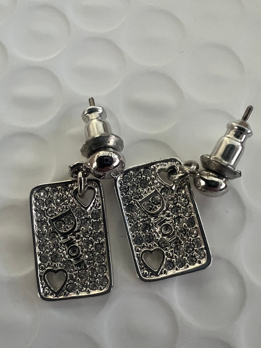 Dior Heart Playing Card Earrings