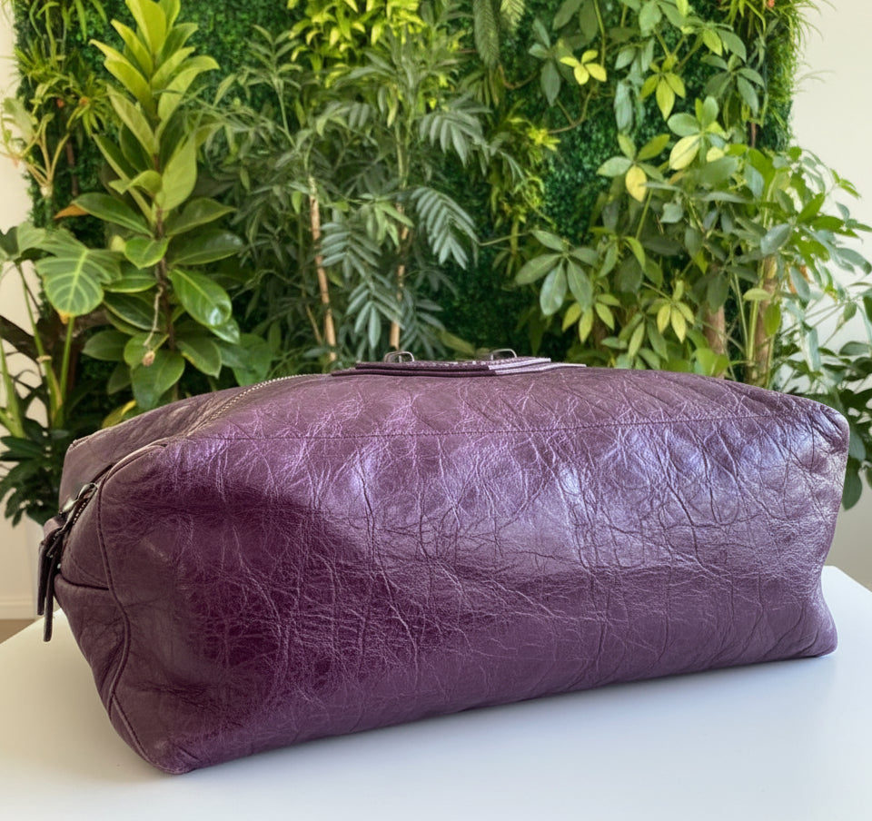 Balenciaga Leather Purple the Day Hobo