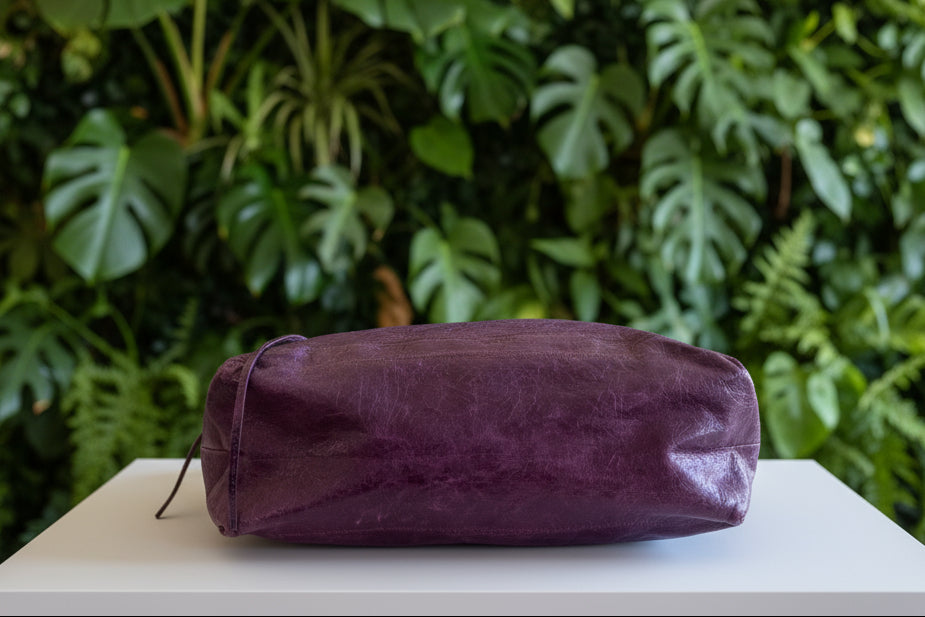 Balenciaga Leather Purple the Day Hobo