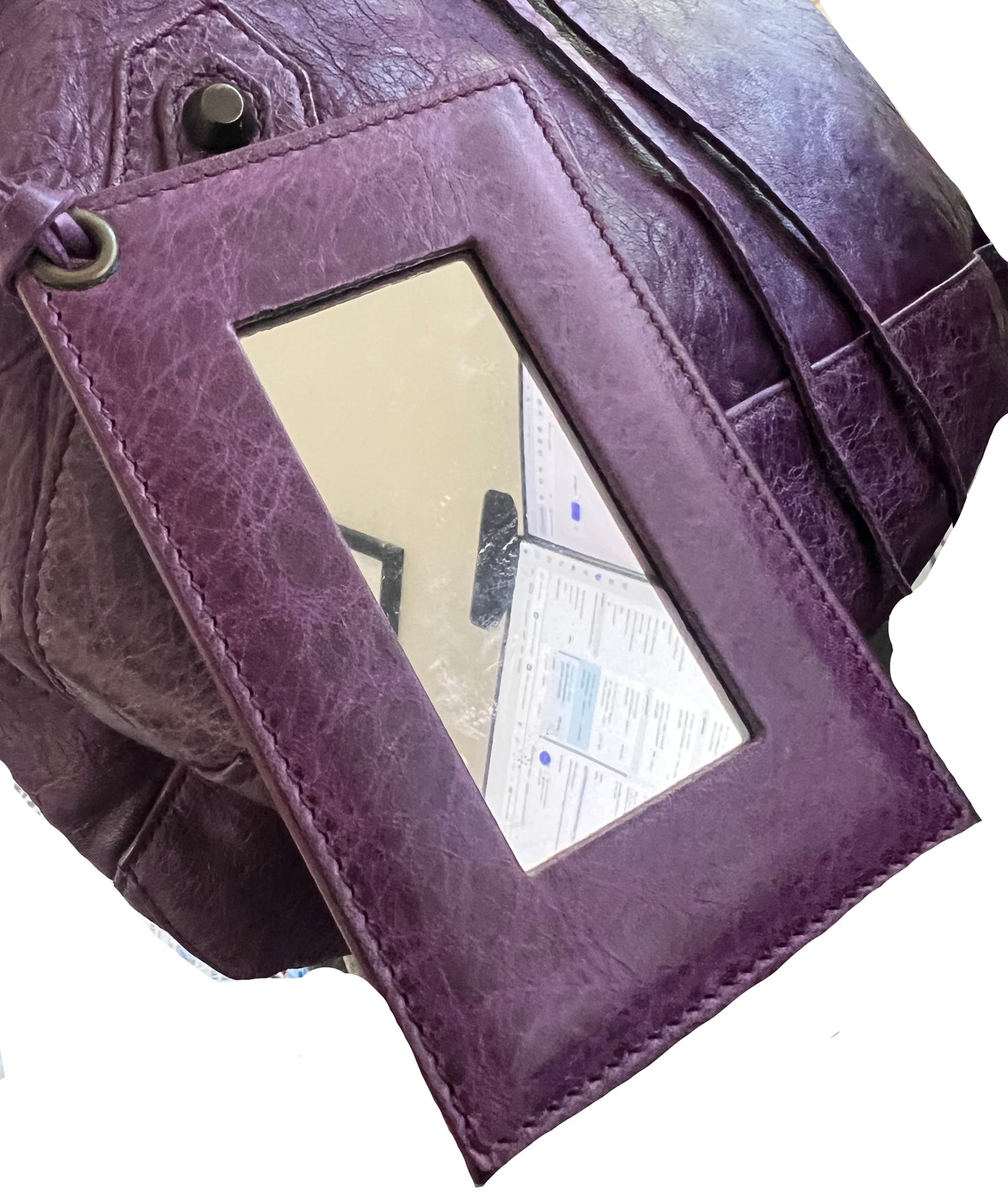 Balenciaga Leather Purple the Day Hobo