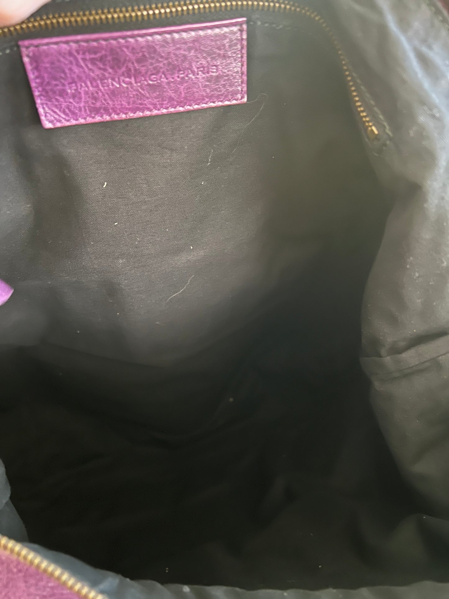 Balenciaga Leather Purple the Day Hobo
