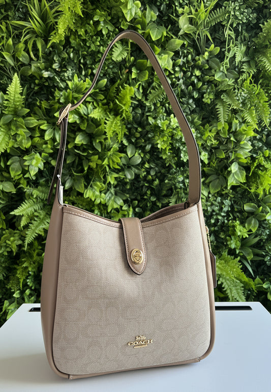 Coach Signature Canvas and Leather Hadley Convertible Bag