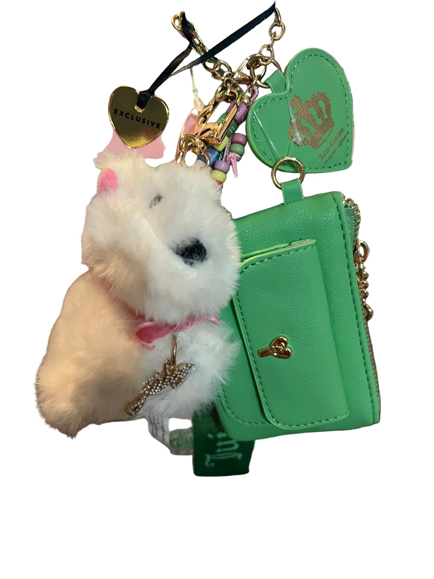 Juicy Pink Green Tote with Charms