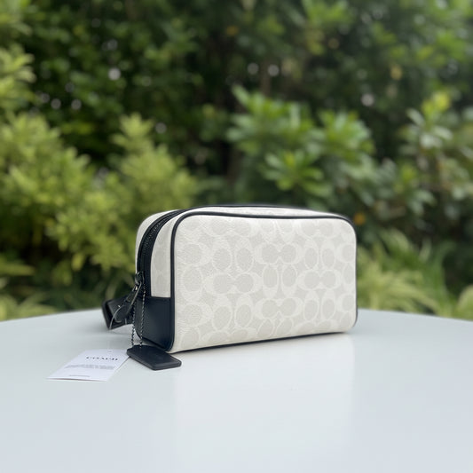Coach White & Black Signature Travel Kit