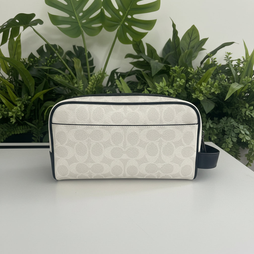 Coach White & Black Signature Travel Kit