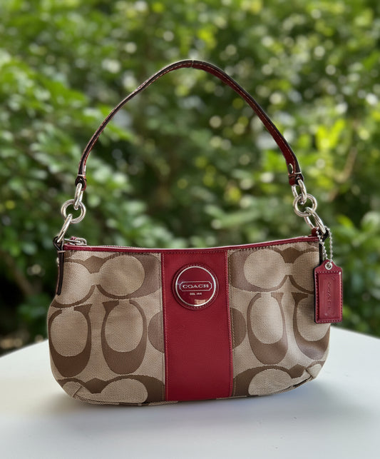 Coach Burgundy Signature Shoulder