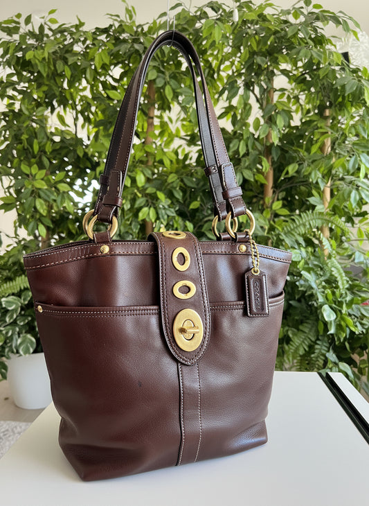 Coach Lily Legacy Brown Leather