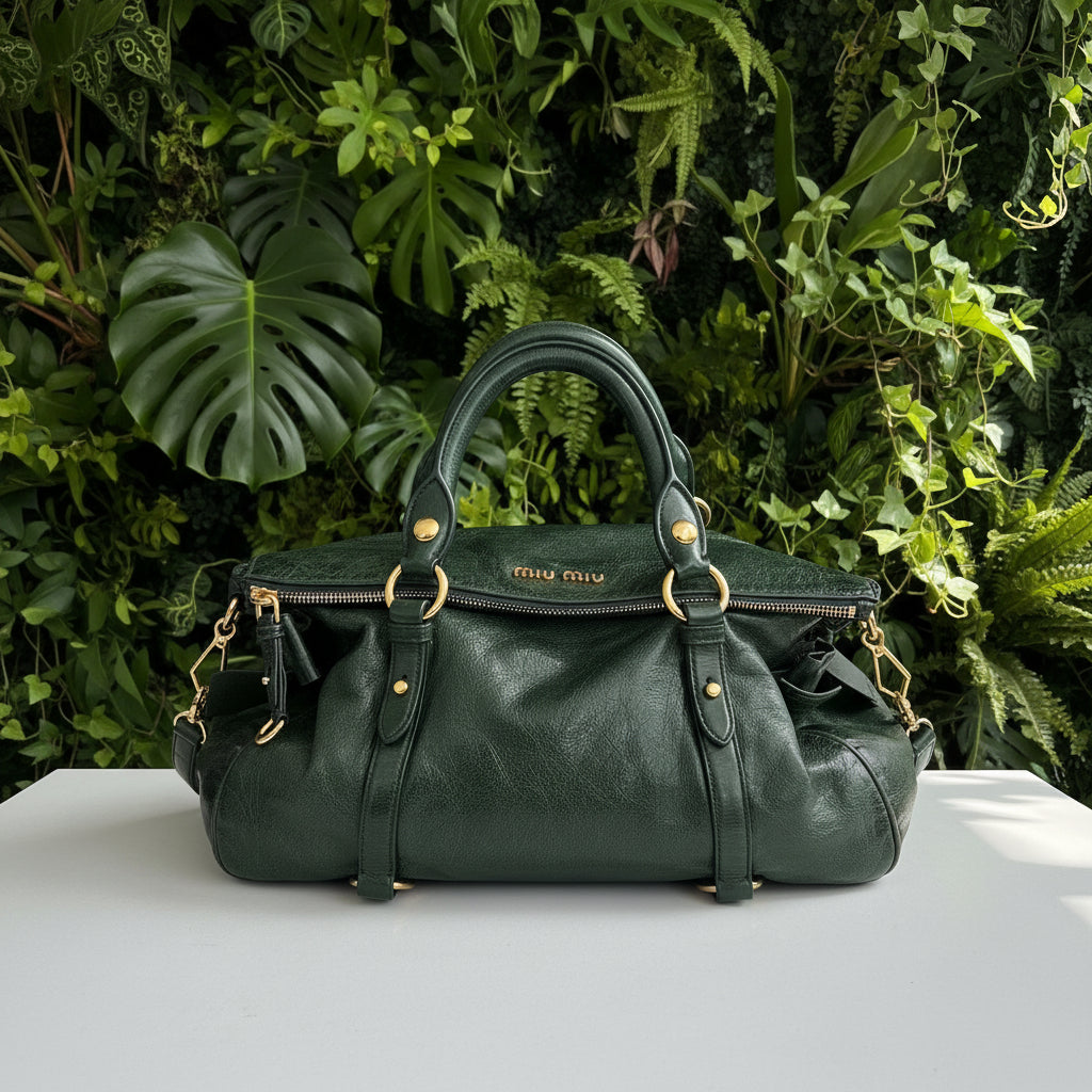 Miu Miu Vintage Vitello Lux Bow Satchel