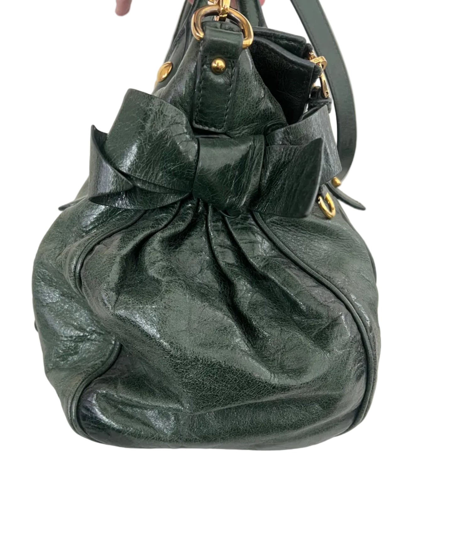 Miu Miu Vintage Vitello Lux Bow Satchel